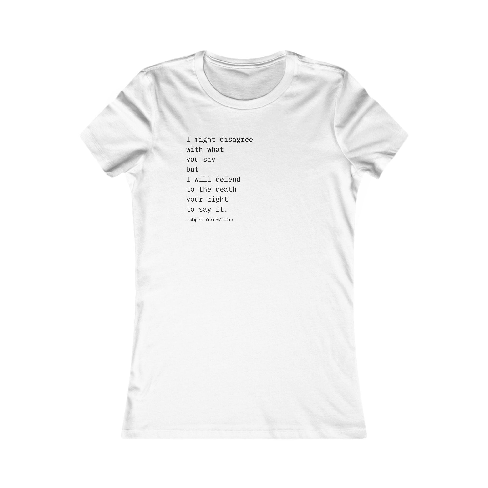 "DISAGREE BUT DEFEND" Tee – Thinker Edition (Women’s Fit) • Free Speech Series