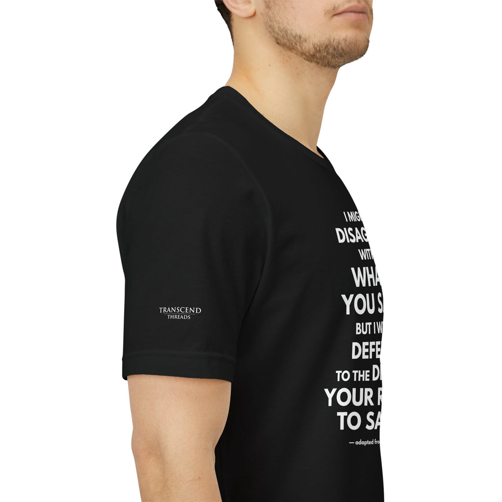 "DISAGREE BUT DEFEND" Tee – Bold Edition • Free Speech Series