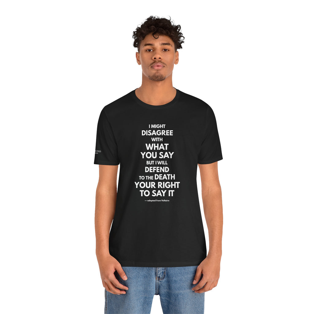 "DISAGREE BUT DEFEND" Tee – Bold Edition • Free Speech Series