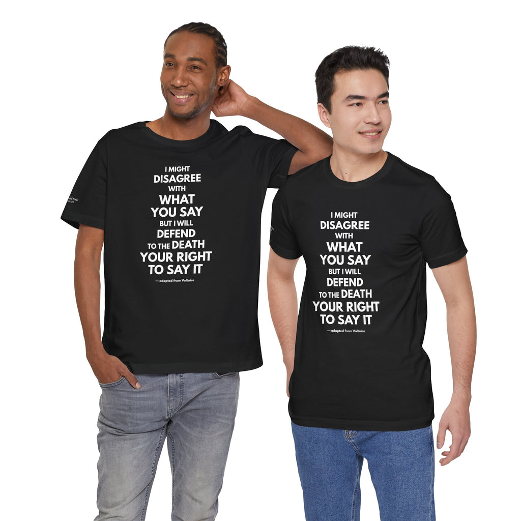 "DISAGREE BUT DEFEND" Tee – Bold Edition • Free Speech Series