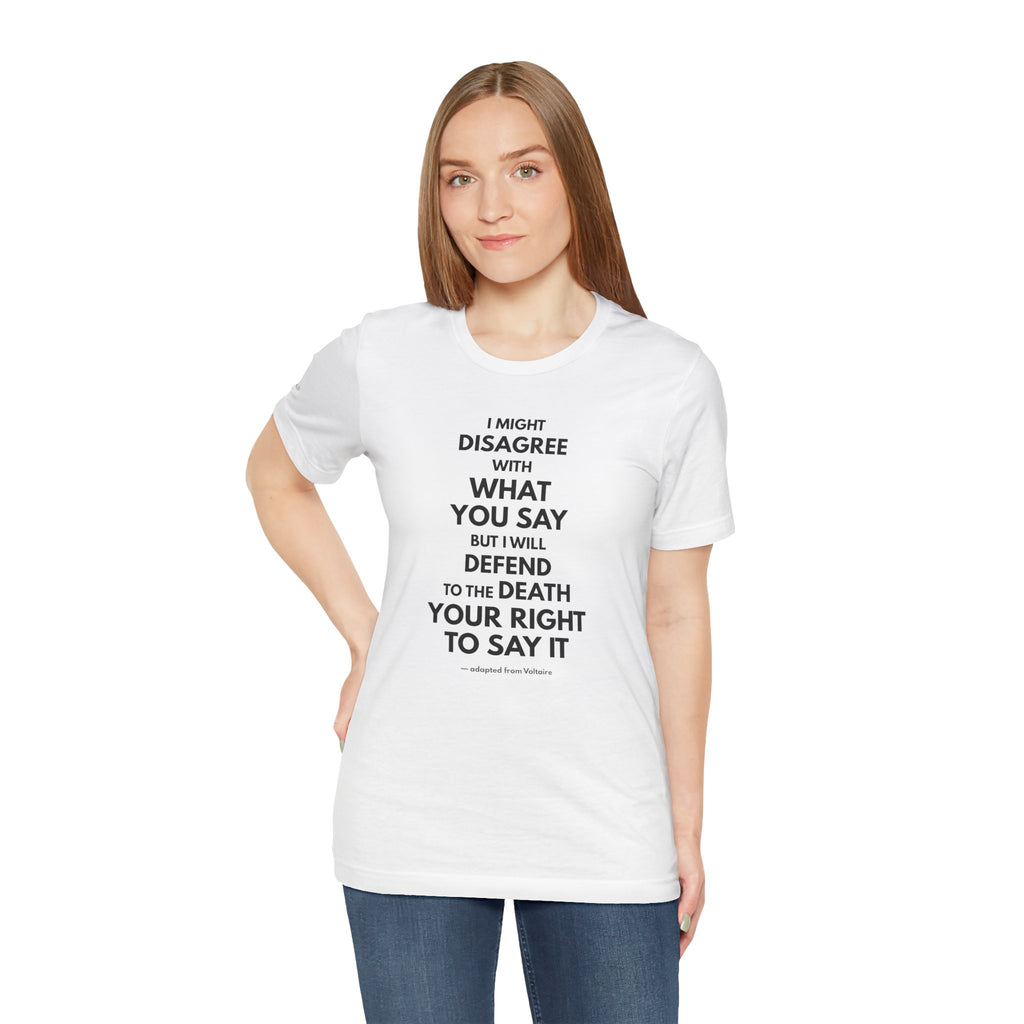 "DISAGREE BUT DEFEND" Tee – Bold Edition • Free Speech Series