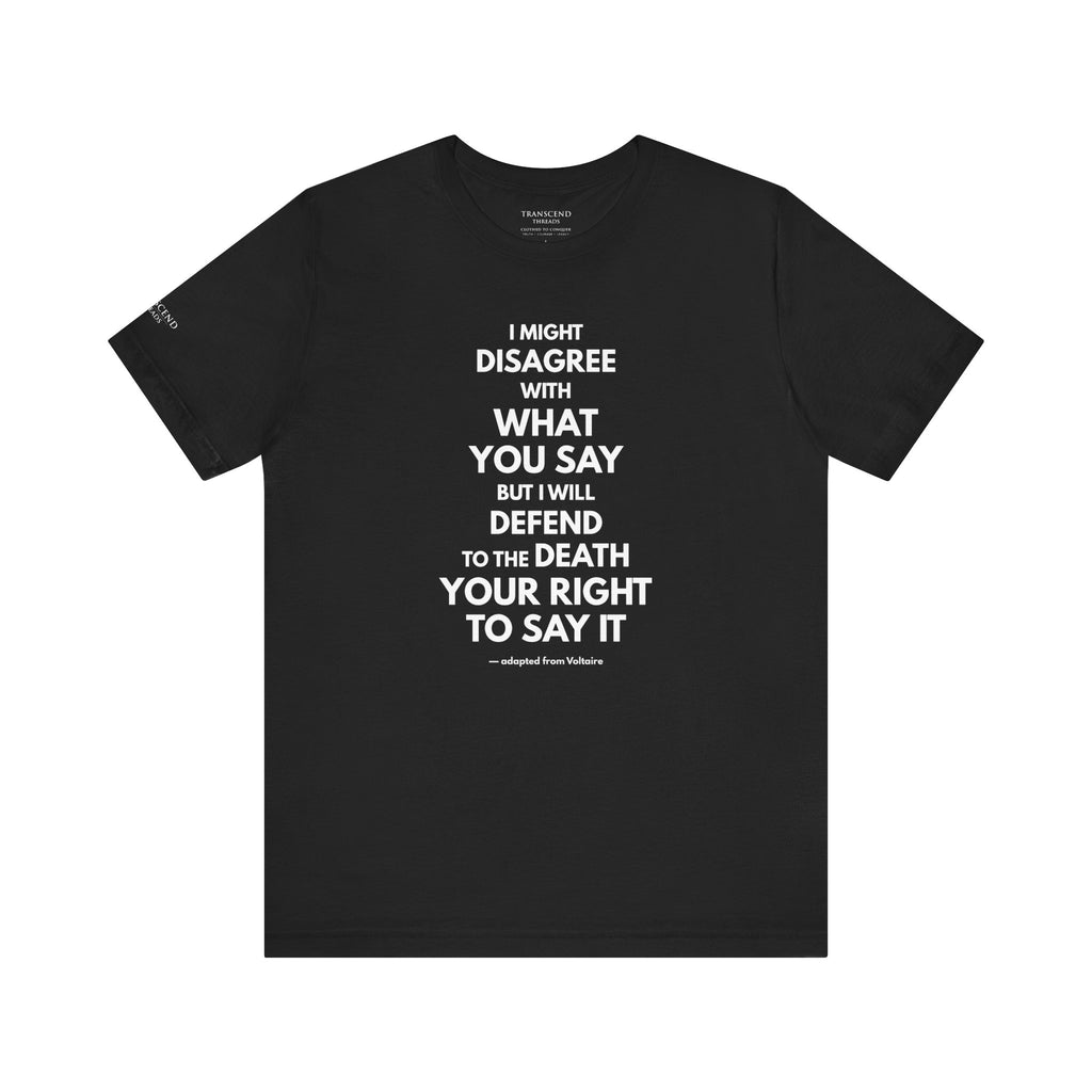"DISAGREE BUT DEFEND" Tee – Bold Edition • Free Speech Series