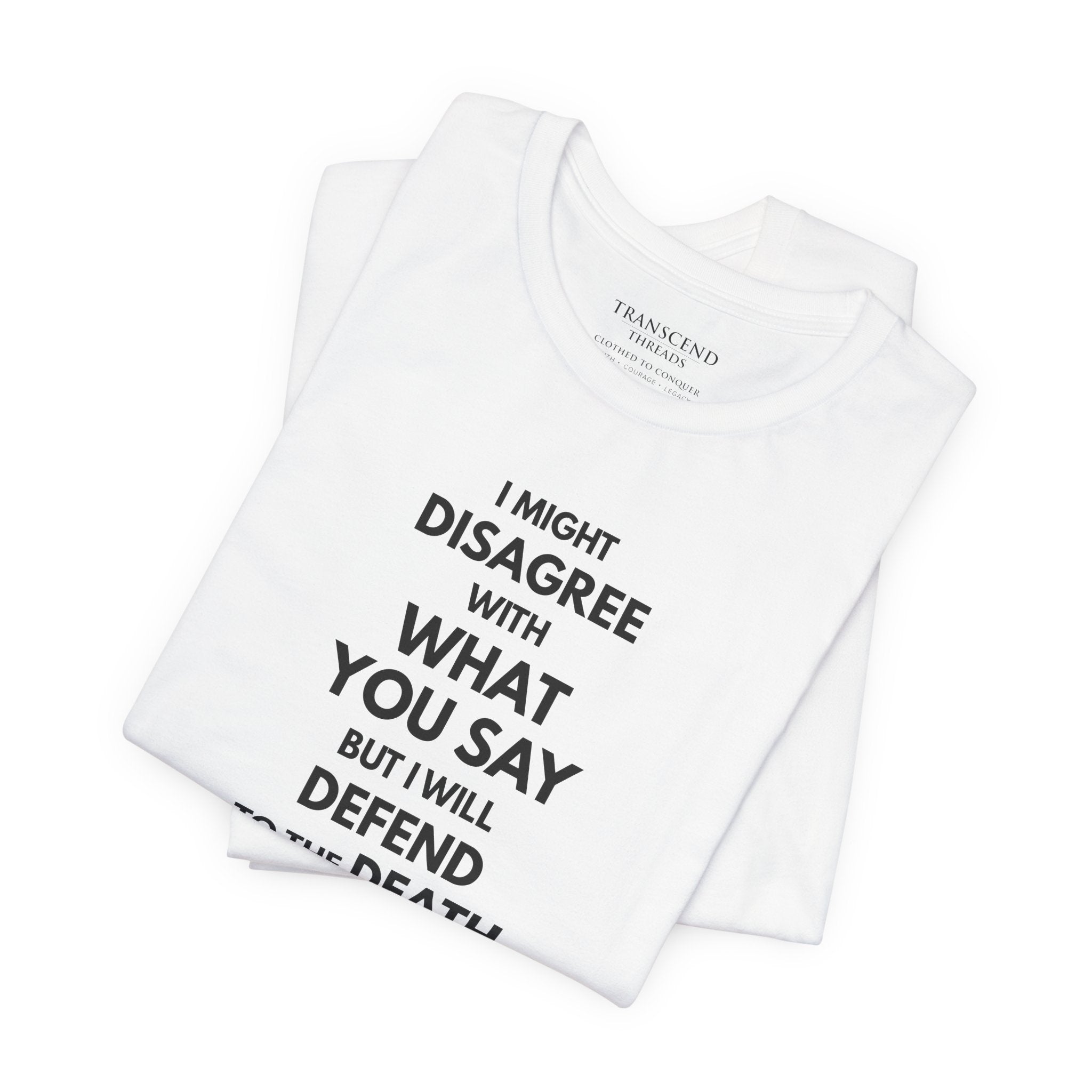 "DISAGREE BUT DEFEND" Tee – Bold Edition • Free Speech Series