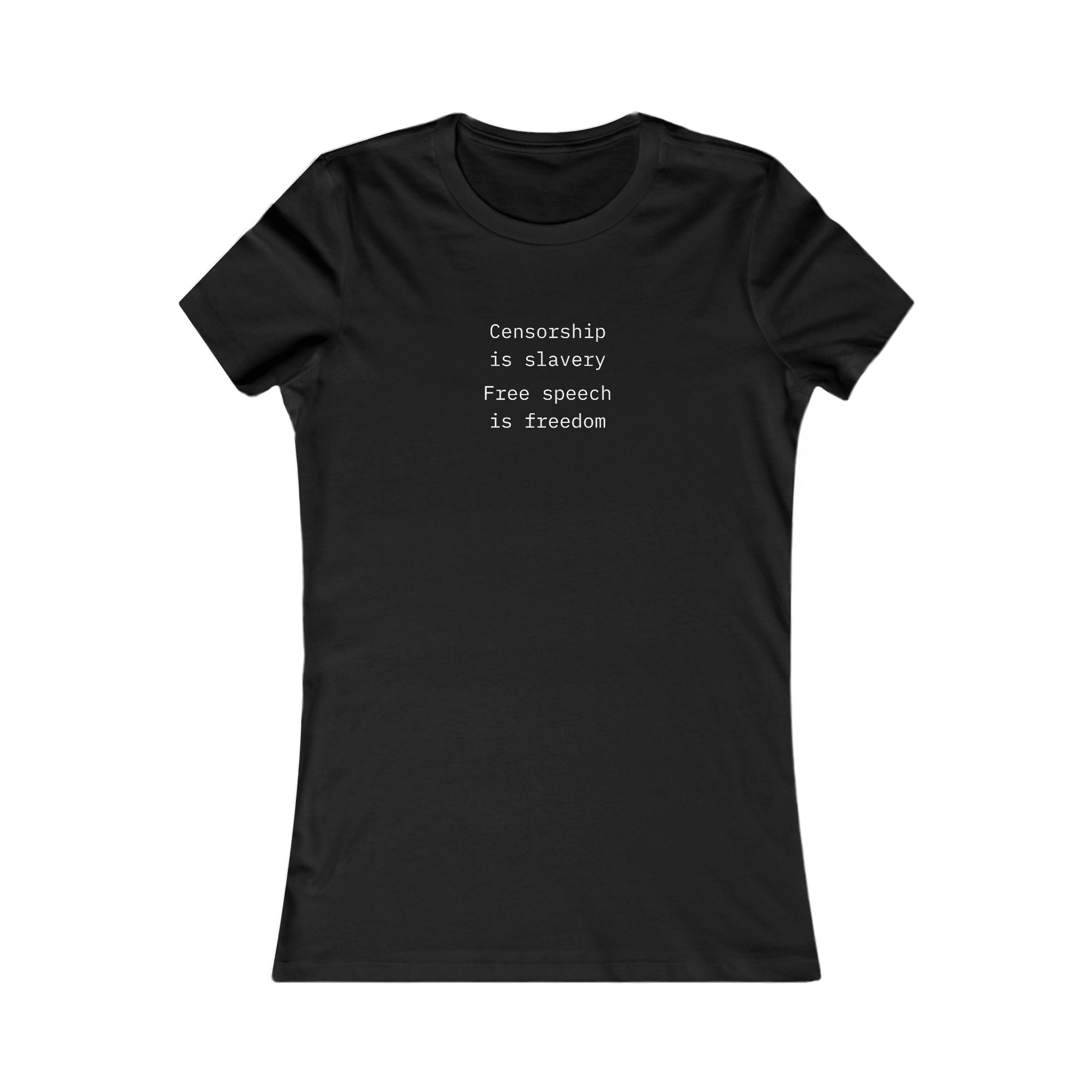 "CENSORSHIP IS SLAVERY" Tee – Thinker Edition (Women’s Fit) • Free Speech Series