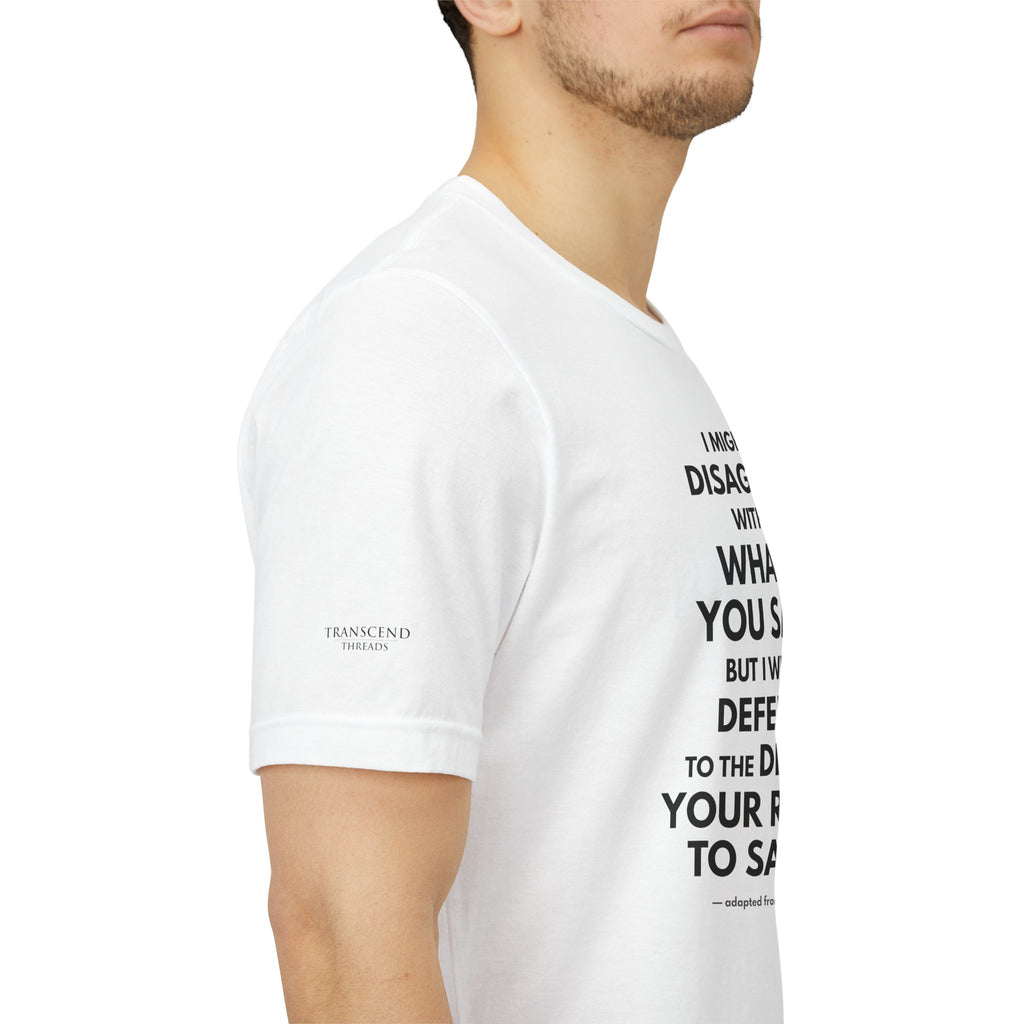 "DISAGREE BUT DEFEND" Tee – Bold Edition • Free Speech Series