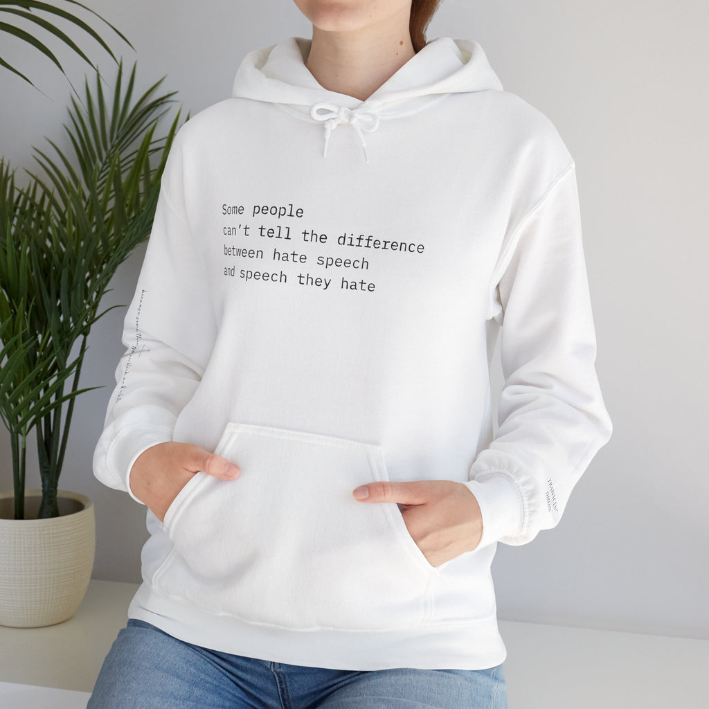 "SPEECH THEY HATE" Hoodie – Thinker Edition • Free Speech Series